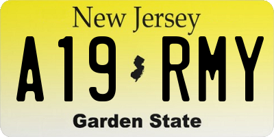 NJ license plate A19RMY