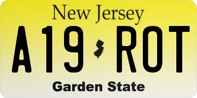 NJ license plate A19ROT