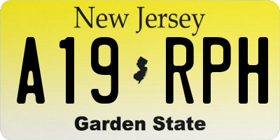 NJ license plate A19RPH