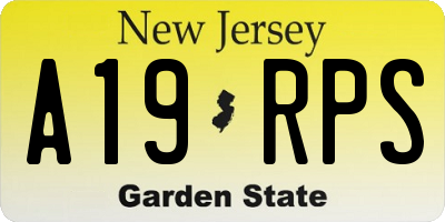 NJ license plate A19RPS