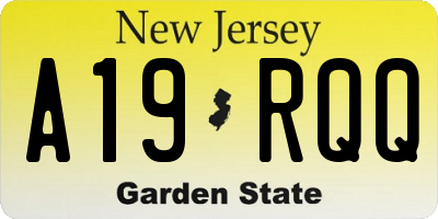 NJ license plate A19RQQ