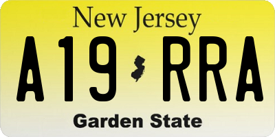 NJ license plate A19RRA