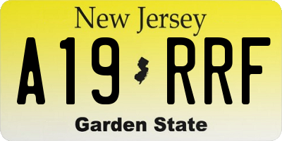 NJ license plate A19RRF