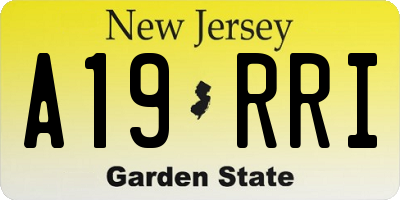 NJ license plate A19RRI
