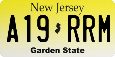NJ license plate A19RRM