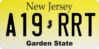 NJ license plate A19RRT