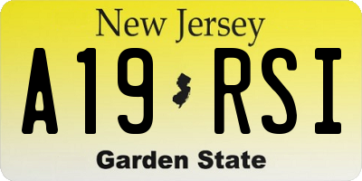 NJ license plate A19RSI