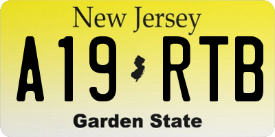NJ license plate A19RTB