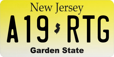 NJ license plate A19RTG