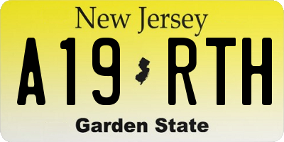 NJ license plate A19RTH