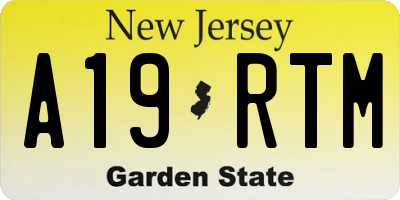 NJ license plate A19RTM