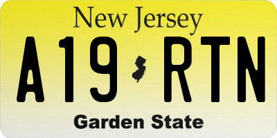NJ license plate A19RTN