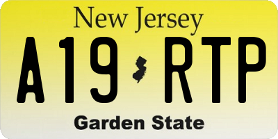 NJ license plate A19RTP