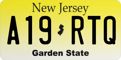 NJ license plate A19RTQ