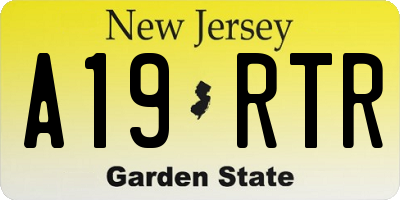 NJ license plate A19RTR
