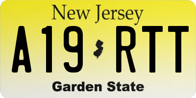NJ license plate A19RTT