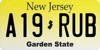 NJ license plate A19RUB