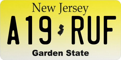 NJ license plate A19RUF