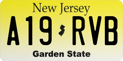 NJ license plate A19RVB