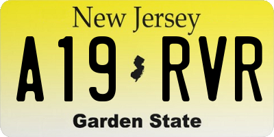NJ license plate A19RVR