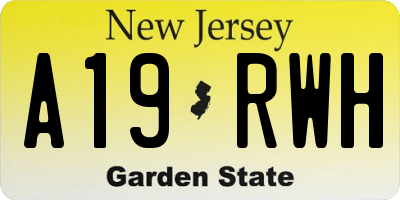 NJ license plate A19RWH