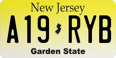 NJ license plate A19RYB