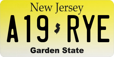 NJ license plate A19RYE
