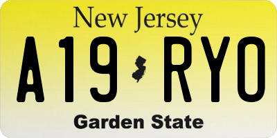 NJ license plate A19RYO