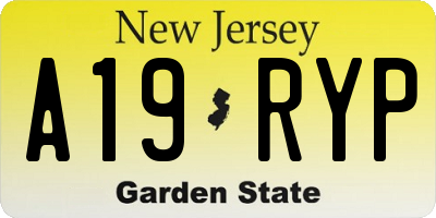NJ license plate A19RYP