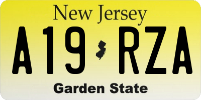 NJ license plate A19RZA