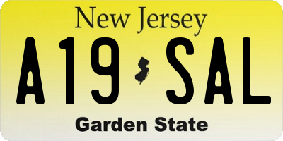 NJ license plate A19SAL