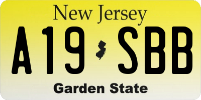 NJ license plate A19SBB