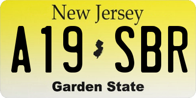 NJ license plate A19SBR