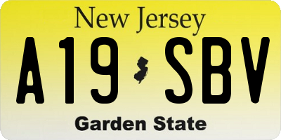 NJ license plate A19SBV