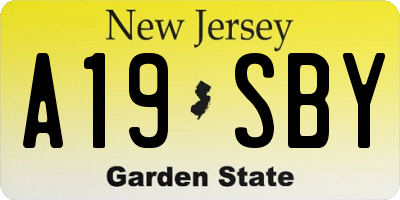 NJ license plate A19SBY