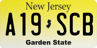 NJ license plate A19SCB