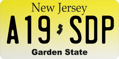 NJ license plate A19SDP