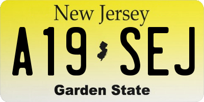 NJ license plate A19SEJ