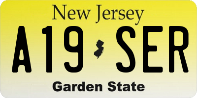 NJ license plate A19SER