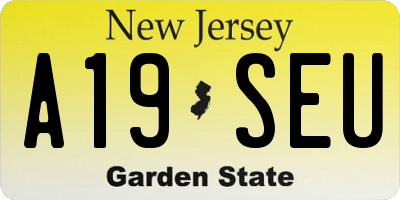 NJ license plate A19SEU