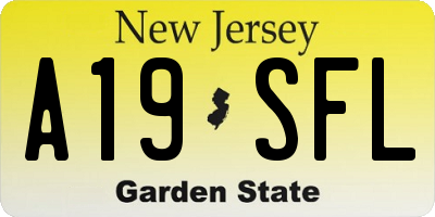 NJ license plate A19SFL