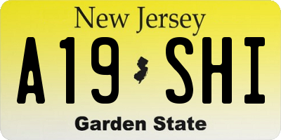 NJ license plate A19SHI
