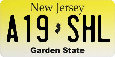 NJ license plate A19SHL