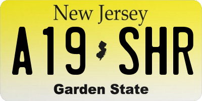 NJ license plate A19SHR