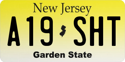 NJ license plate A19SHT