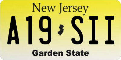 NJ license plate A19SII