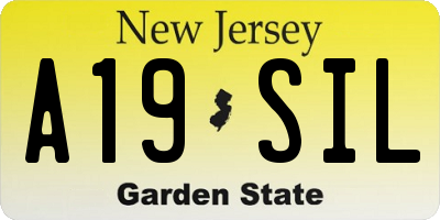 NJ license plate A19SIL