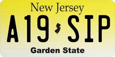 NJ license plate A19SIP