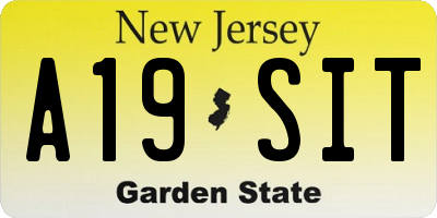 NJ license plate A19SIT