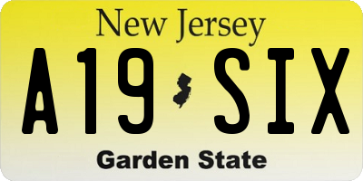 NJ license plate A19SIX